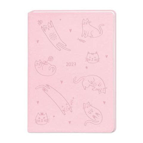 Terminplaner Lederlook 2027 Rosa