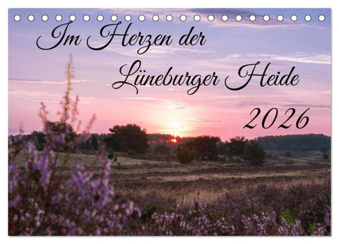 Im Herzen der Lüneburger Heide (Tischkalender 2026 DIN A5 quer), CALVENDO Monatskalender