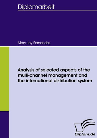 Analysis of selected aspects of the multi-channel management and the international distribution system