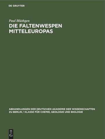 Die Faltenwespen Mitteleuropas