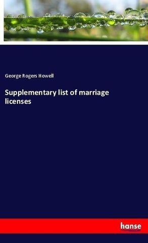 Supplementary list of marriage licenses
