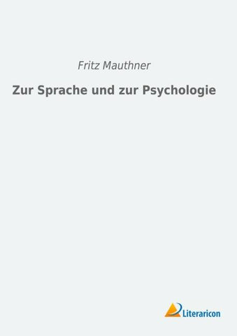 Zur Sprache und zur Psychologie