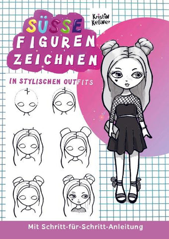 Süße Figuren zeichnen in stylischen Outfits