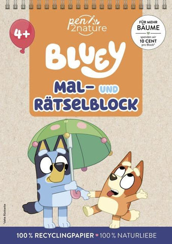 Bluey Mal- und Rätselblock für Kinder ab 4 Jahren