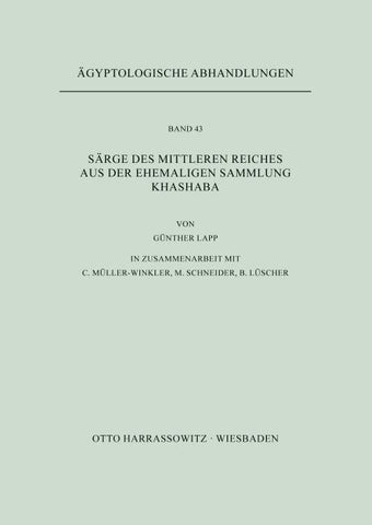 Särge des Mittleren Reiches aus der ehemaligen Sammlung Khashaba