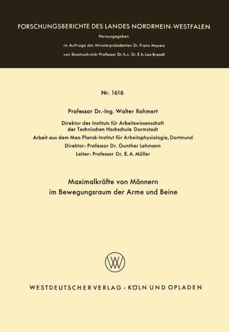 Maximalkräfte von Männern im Bewegungsraum der Arme und Beine