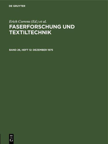 Faserforschung und Textiltechnik / Dezember 1975