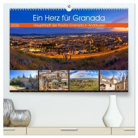 Ein Herz für Granada (hochwertiger Premium Wandkalender 2026 DIN A2 quer), Kunstdruck in Hochglanz