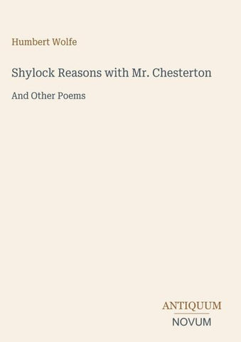Shylock Reasons with Mr. Chesterton
