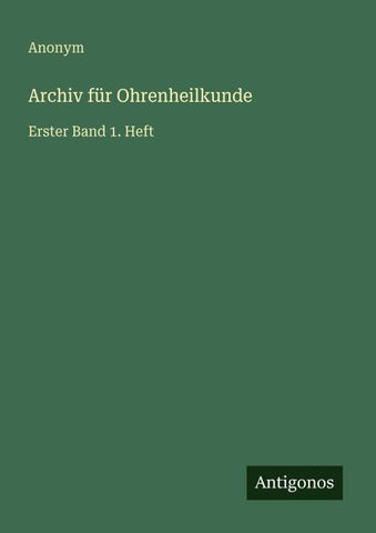 Archiv für Ohrenheilkunde
