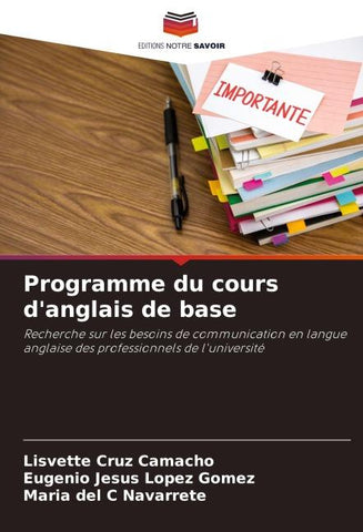 Programme du cours d'anglais de base