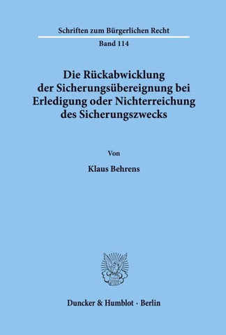 Die Rückabwicklung der Sicherungsübereignung bei Erledigung oder Nichterreichung des Sicherungszwecks.