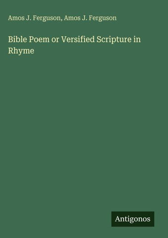 Bible Poem or Versified Scripture in Rhyme