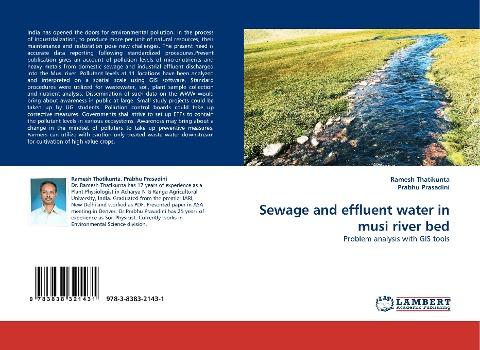 Sewage and effluent water in musi river bed