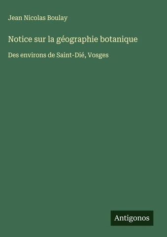 Notice sur la géographie botanique