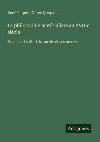 La philosophie matérialiste au XVIIIe siècle