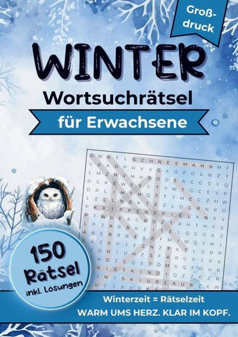 Winter Wortsuchrätsel für Erwachsene (Großdruck)