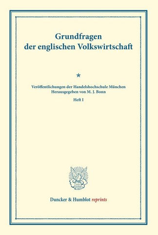 Grundfragen der englischen Volkswirtschaft