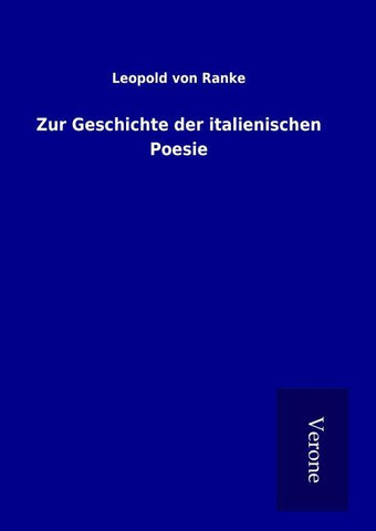 Zur Geschichte der italienischen Poesie