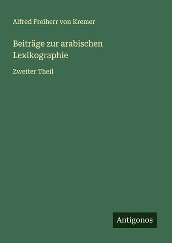 Beiträge zur arabischen Lexikographie