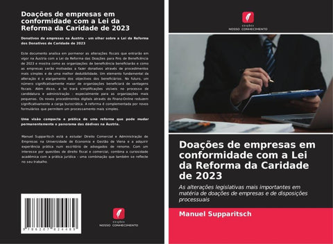 Doações de empresas em conformidade com a Lei da Reforma da Caridade de 2023