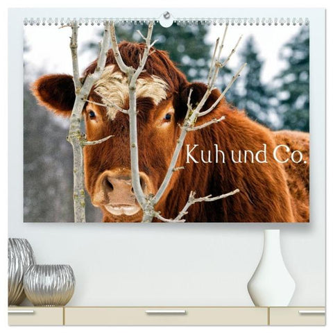 Kuh und Co. (hochwertiger Premium Wandkalender 2026 DIN A2 quer), Kunstdruck in Hochglanz