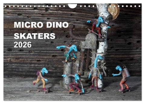 Micro Dino Skaters 2026 (Wandkalender 2026 DIN A4 quer), CALVENDO Monatskalender