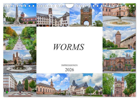 Worms Impressionen (Wandkalender 2026 DIN A4 quer), CALVENDO Monatskalender