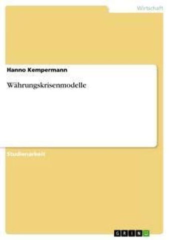 Währungskrisenmodelle