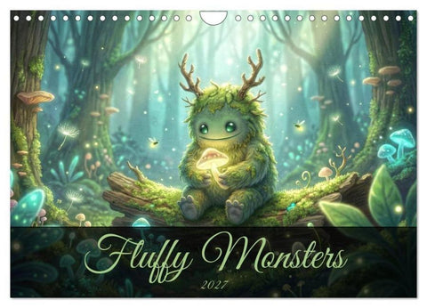 Fluffy Monsters (Wandkalender 2027 DIN A4 quer), CALVENDO Monatskalender