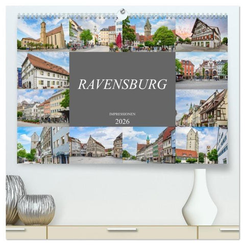 Ravensburg Impressionen (hochwertiger Premium Wandkalender 2026 DIN A2 quer), Kunstdruck in Hochglanz