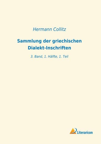 Sammlung der griechischen Dialekt-Inschriften