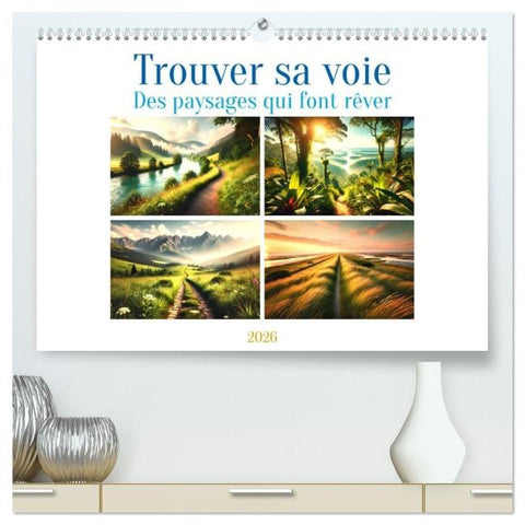 Trouver sa voie - Des paysages qui font rêver  (Calendrier mural 2026 DIN A2 vertical) calendrier de bureau