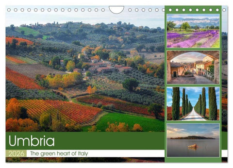Umbria The green heart of Italy (Wall Calendar 2026 DIN A4 landscape), CALVENDO 12 Month Wall Calendar