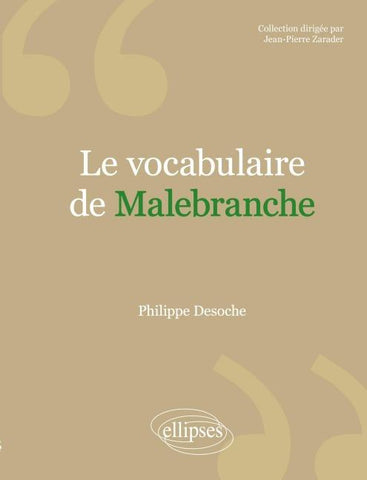 vocabulaire de Malebranche (Le)