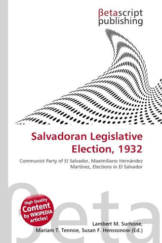 Salvadoran Legislative Election, 1932