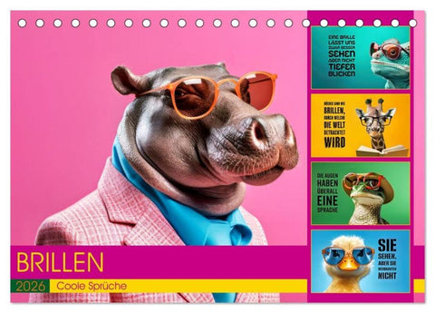 BRILLEN - coole Sprüche (Tischkalender 2026 DIN A5 quer), CALVENDO Monatskalender