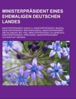 Ministerpräsident eines ehemaligen deutschen Landes