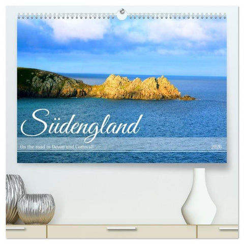 Südengland - On the road in Devon und Cornwall (hochwertiger Premium Wandkalender 2026 DIN A2 quer), Kunstdruck in Hochglanz