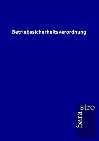 Betriebssicherheitsverordnung