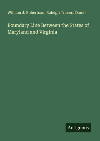 Boundary Line Between the States of Maryland and Virginia