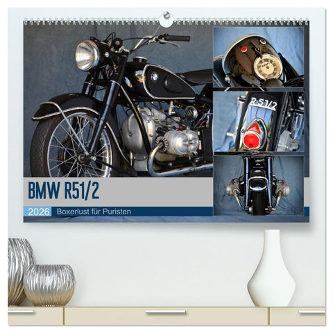 BMW R 51/2 (hochwertiger Premium Wandkalender 2026 DIN A2 quer), Kunstdruck in Hochglanz