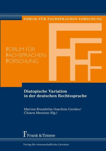 Diatopische Variation in der deutschen Rechtssprache