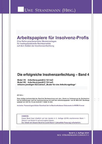 Die erfolgreiche Insolvenzanfechtung - Band 4