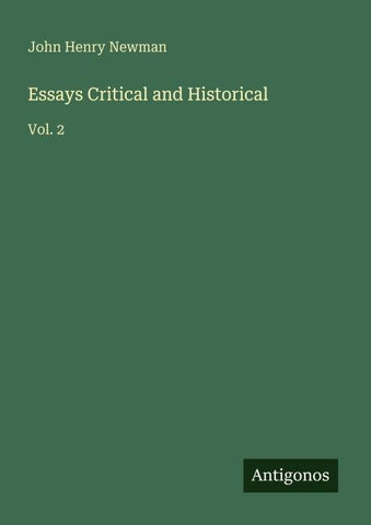 Essays Critical and Historical