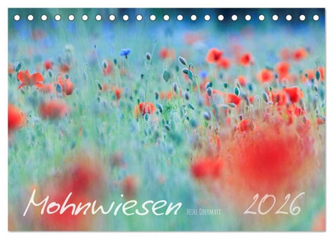Mohnwiesen (Tischkalender 2026 DIN A5 quer), CALVENDO Monatskalender