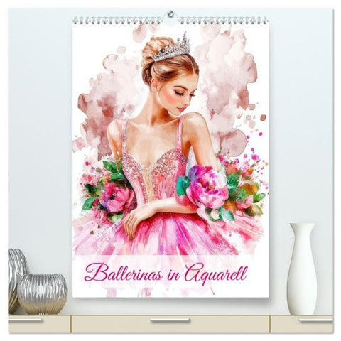 Ballerinas in Aquarell (hochwertiger Premium Wandkalender 2026 DIN A2 hoch), Kunstdruck in Hochglanz