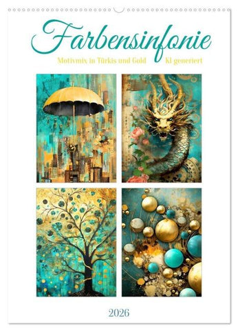 Farbensinfonie (Wandkalender 2026 DIN A2 hoch), CALVENDO Monatskalender