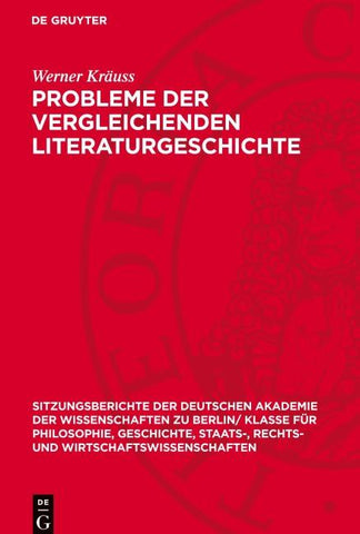 Probleme der vergleichenden Literaturgeschichte