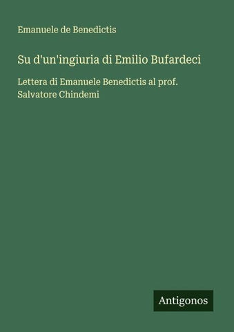 Su d'un'ingiuria di Emilio Bufardeci